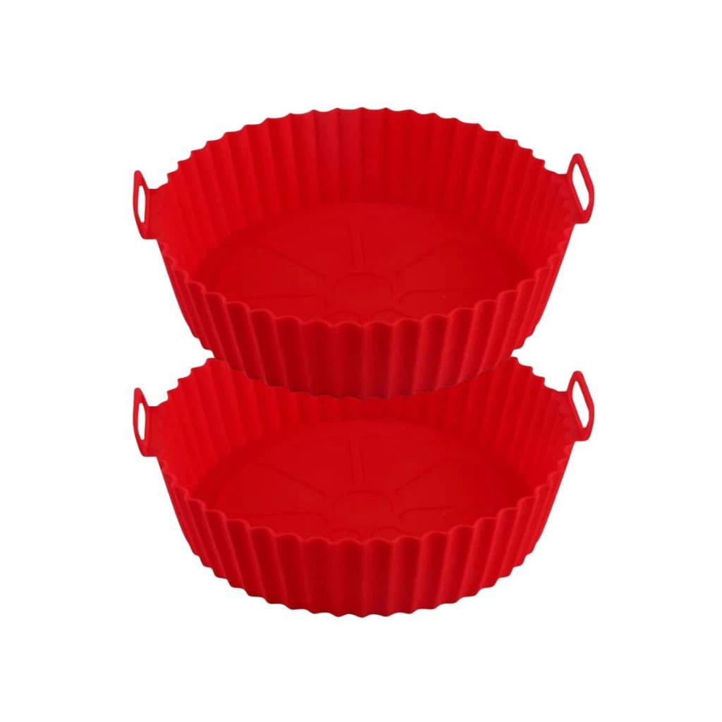 Kit 2 Cestos Forma Silicone Air Fryer Reutilizável Silicone Antiaderente