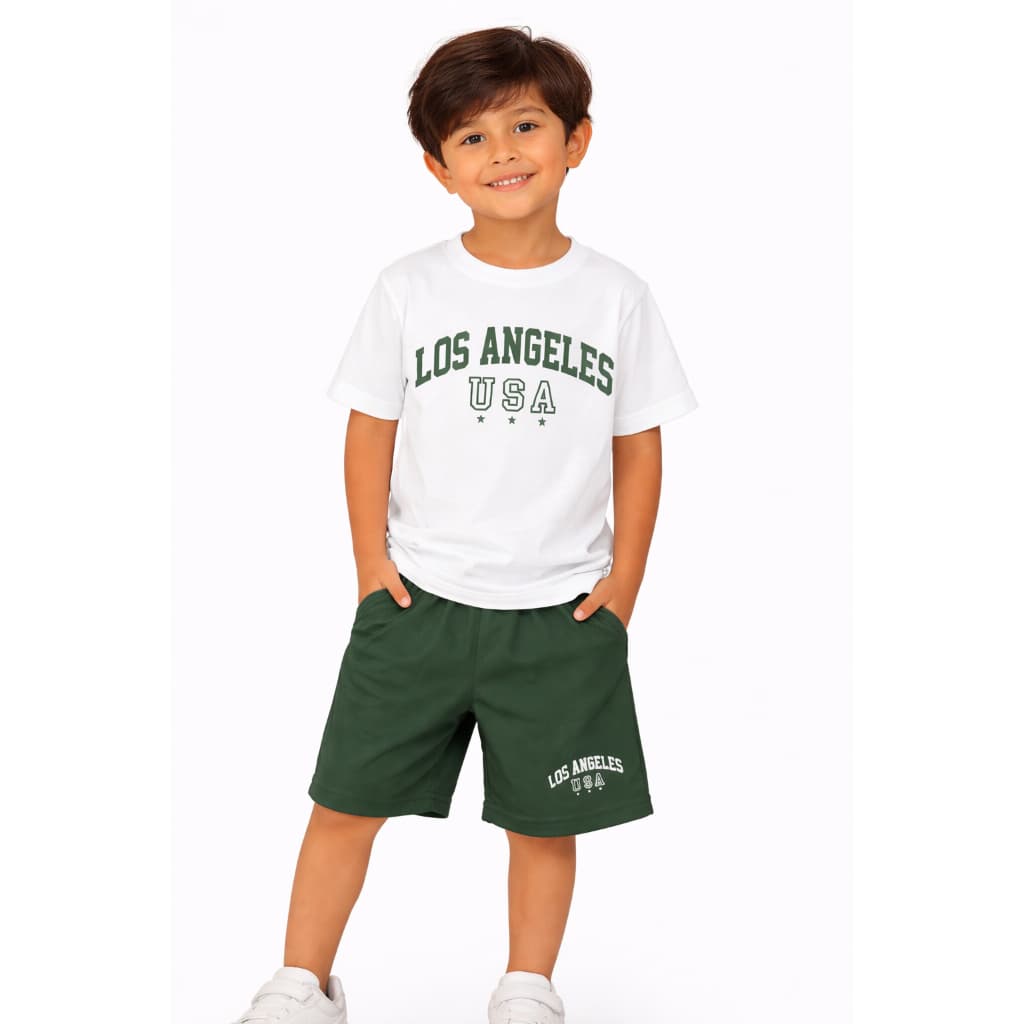 Conjunto infantil masculino roupa de time de menino fresco para o verão Tamanhos 2 a 14 anos