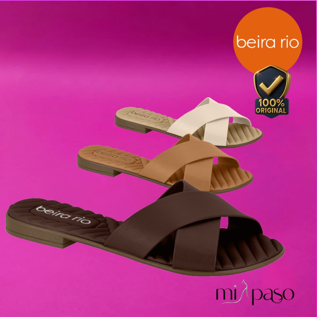 Tamanco Sandália Slide Rasteira Feminina Beira Rio Original Conforto Elegante Casual
