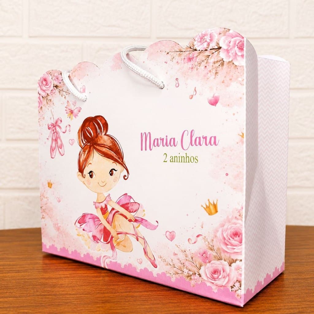 SACOLINHA ONDULADA PERSONALIZADA BAILARINA-PEGUE E MONTE