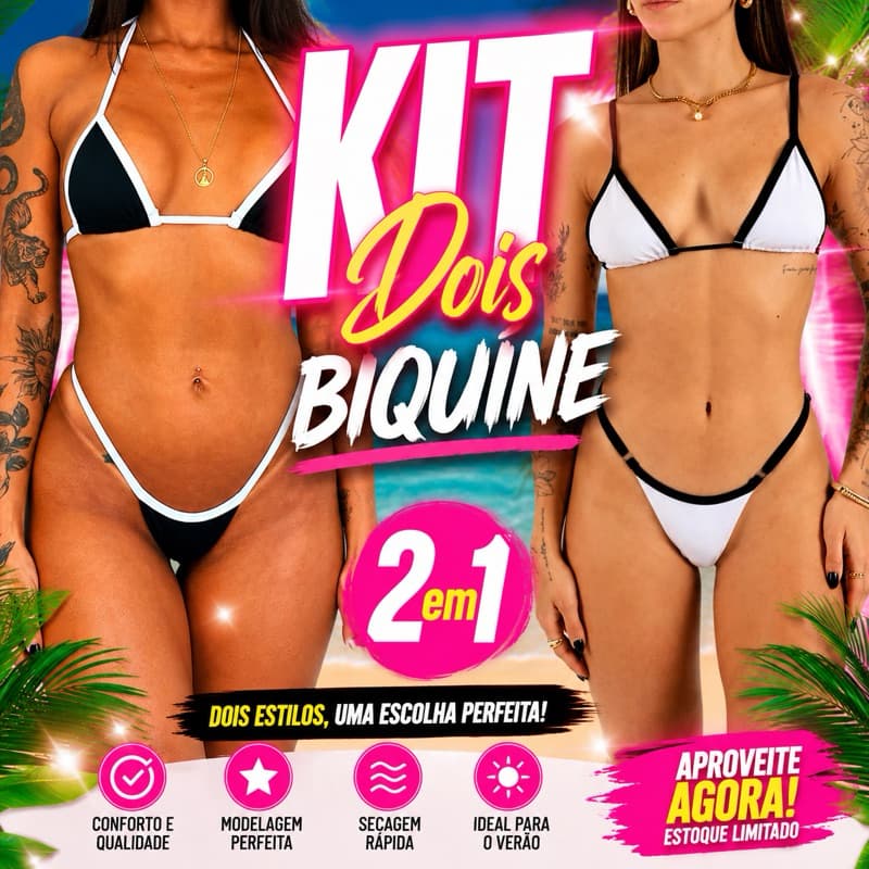 2 biquíni feminino cortininha marquinha de fita promoção envio rápido