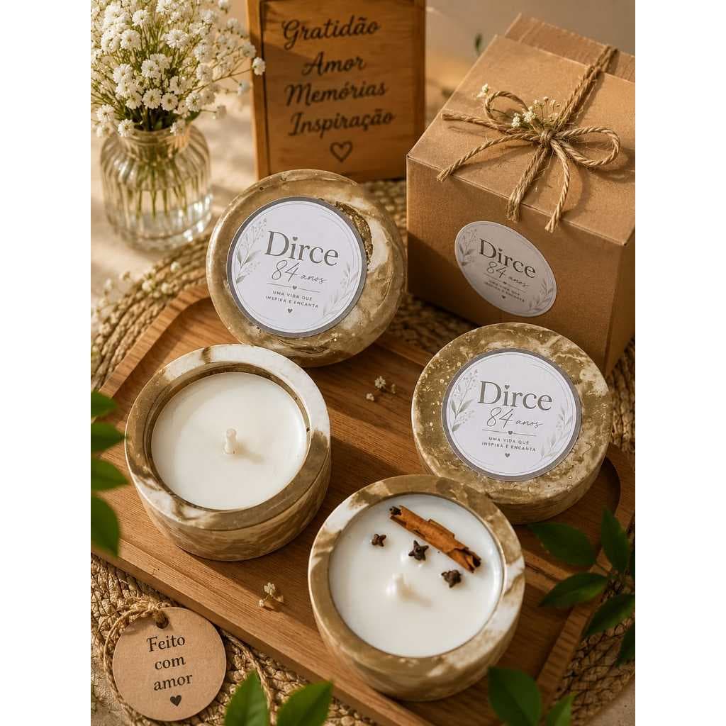 Kit 12 velas aromaticas de 40g, velas artesanais, feita em pote gesso colorida Luar Aroma