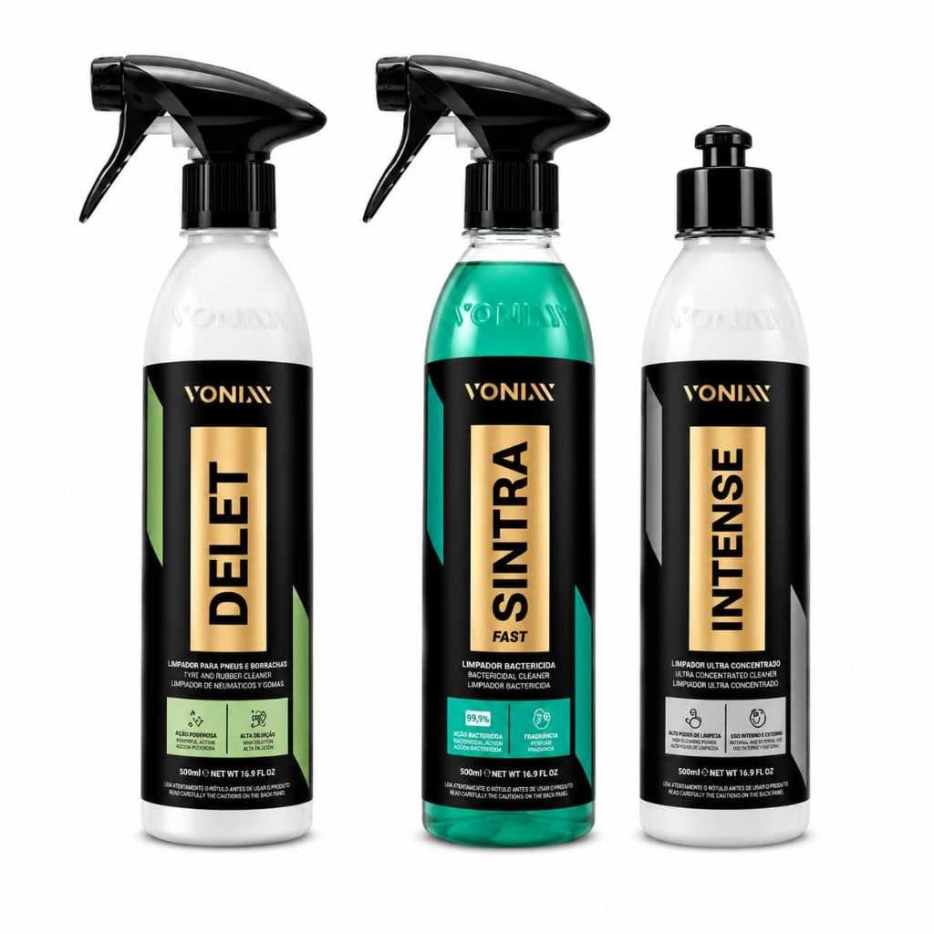 Kit Vonixx Sintra + Intense + Delet  Limpeza Automotiva Completa