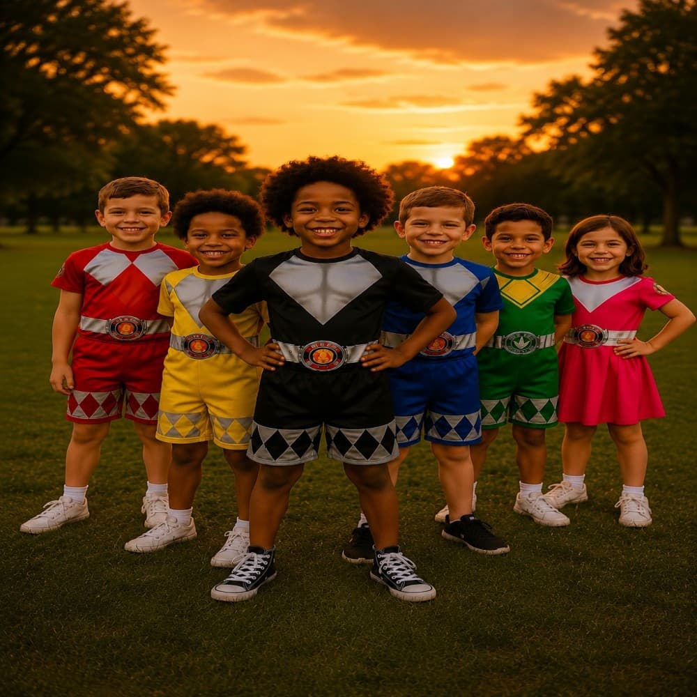 Fantasia Infantil Power Ranger com Máscara - Menino e Menina - Pronta Entrega - Carnaval