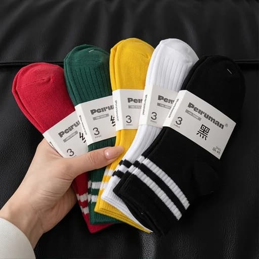 it Meias Cano Alto Listras Duas Faixas Multicolor Unissex Pacote 6 9 12 15 Pares Confortável Moda Urbana