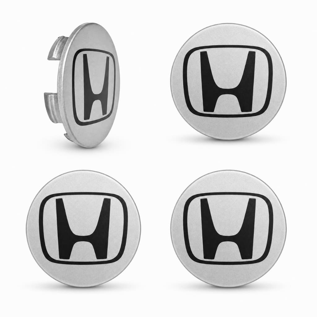 Kit 4 Calotinha Miolo Roda Honda New Civic Hrv Crv Prata