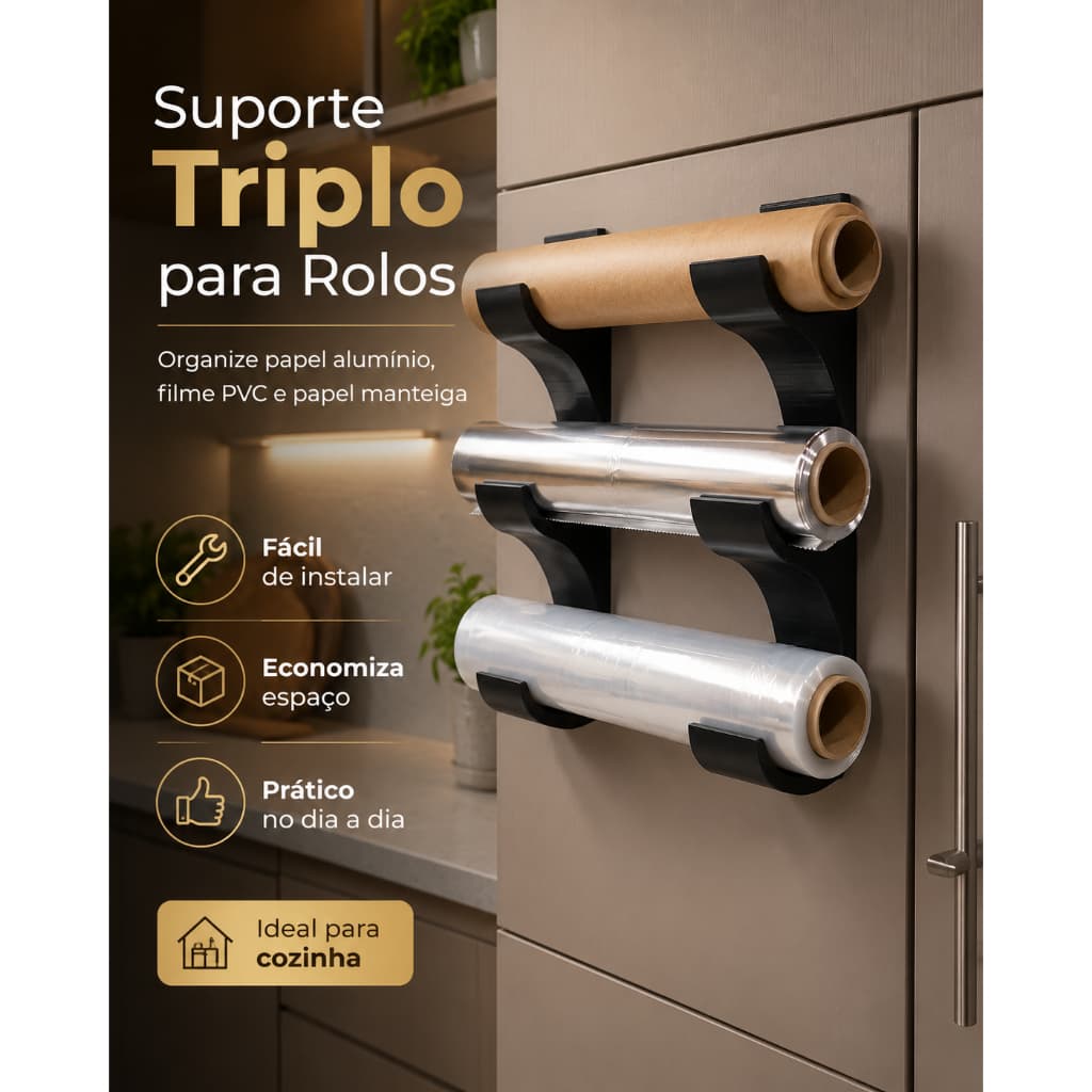 Suporte Triplo para Rolos