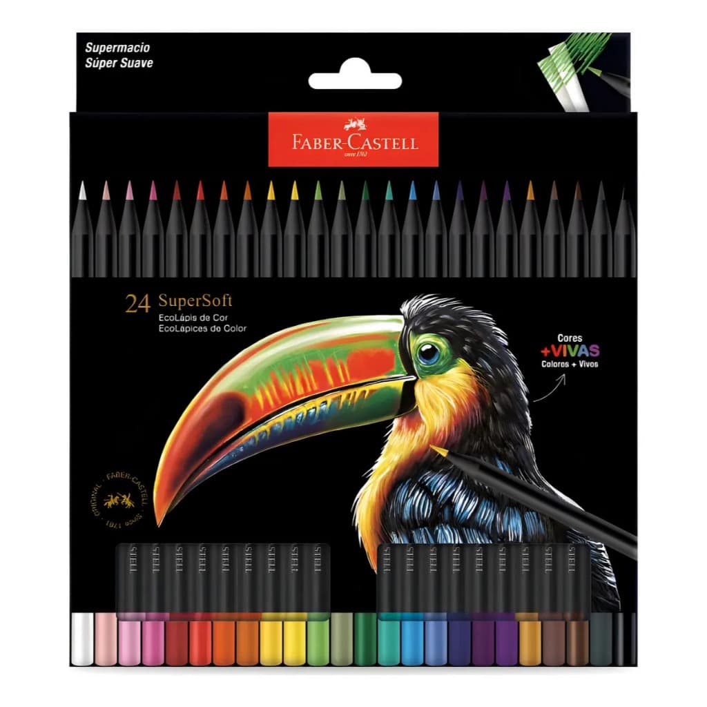 Lápis de Cor Eco Lápis SuperSoft 24 Cores Faber Castell