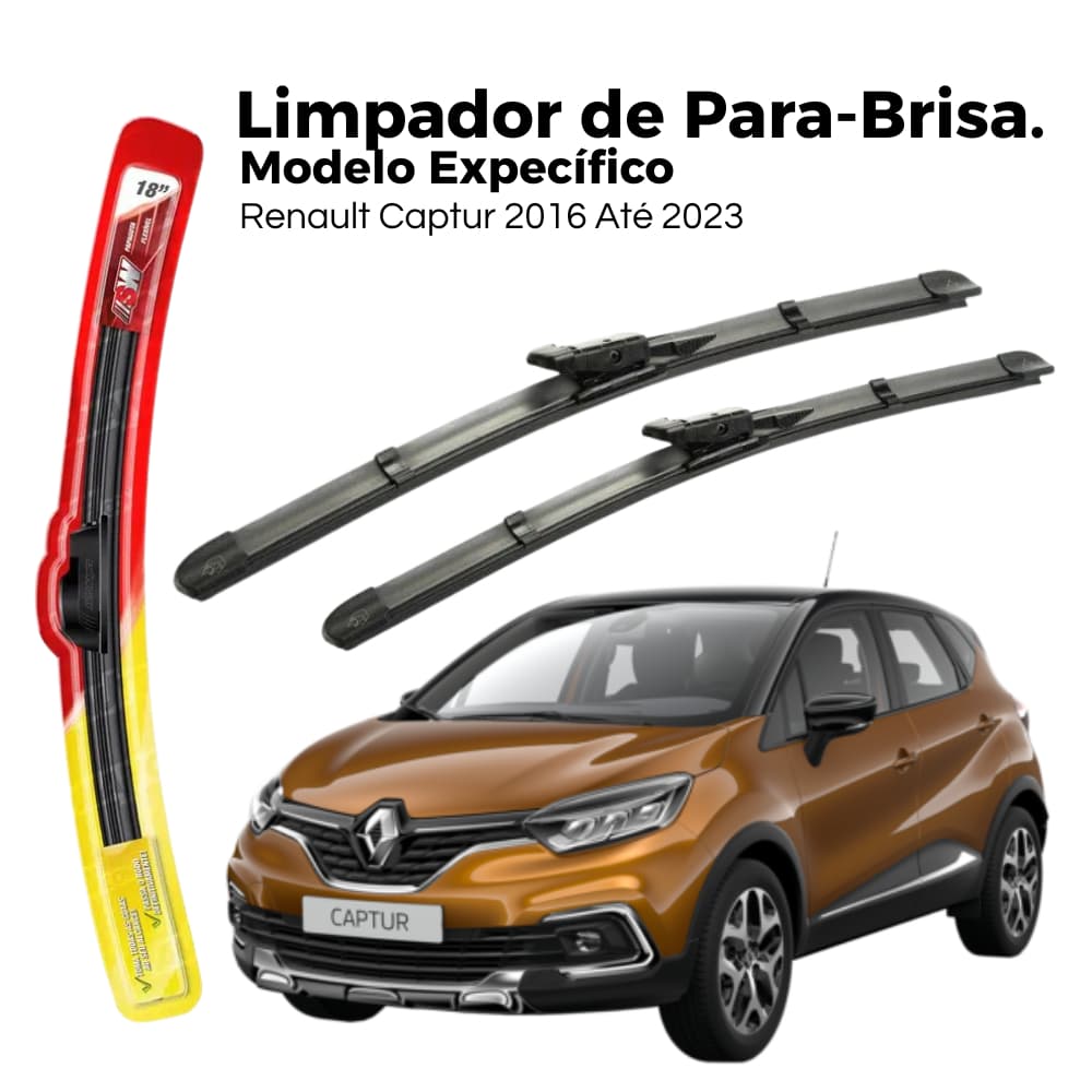 Jogo de Palheta Para-Brisa Dianteiro Renault Captur 2016 2017 2018 2019 2020 2021 2022 2023