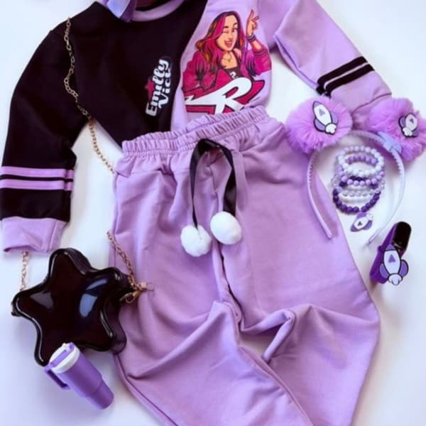 Conjunto infantil  meninas manga longa meia estação Emily vick feminino 4ao14