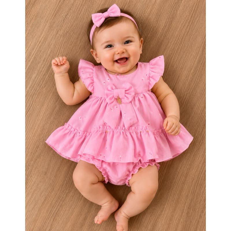 Vestido Infantil Luna baby com calcinha (tamanho recém nascido) Várias cores/Festa/Princesinhas/Meninas/Luxo
