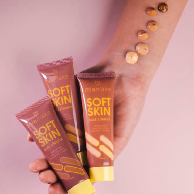 Base Líquida Miamake Soft Skin Alta Cobertura Efeito Matte Longa Duração Resistente à Água Original