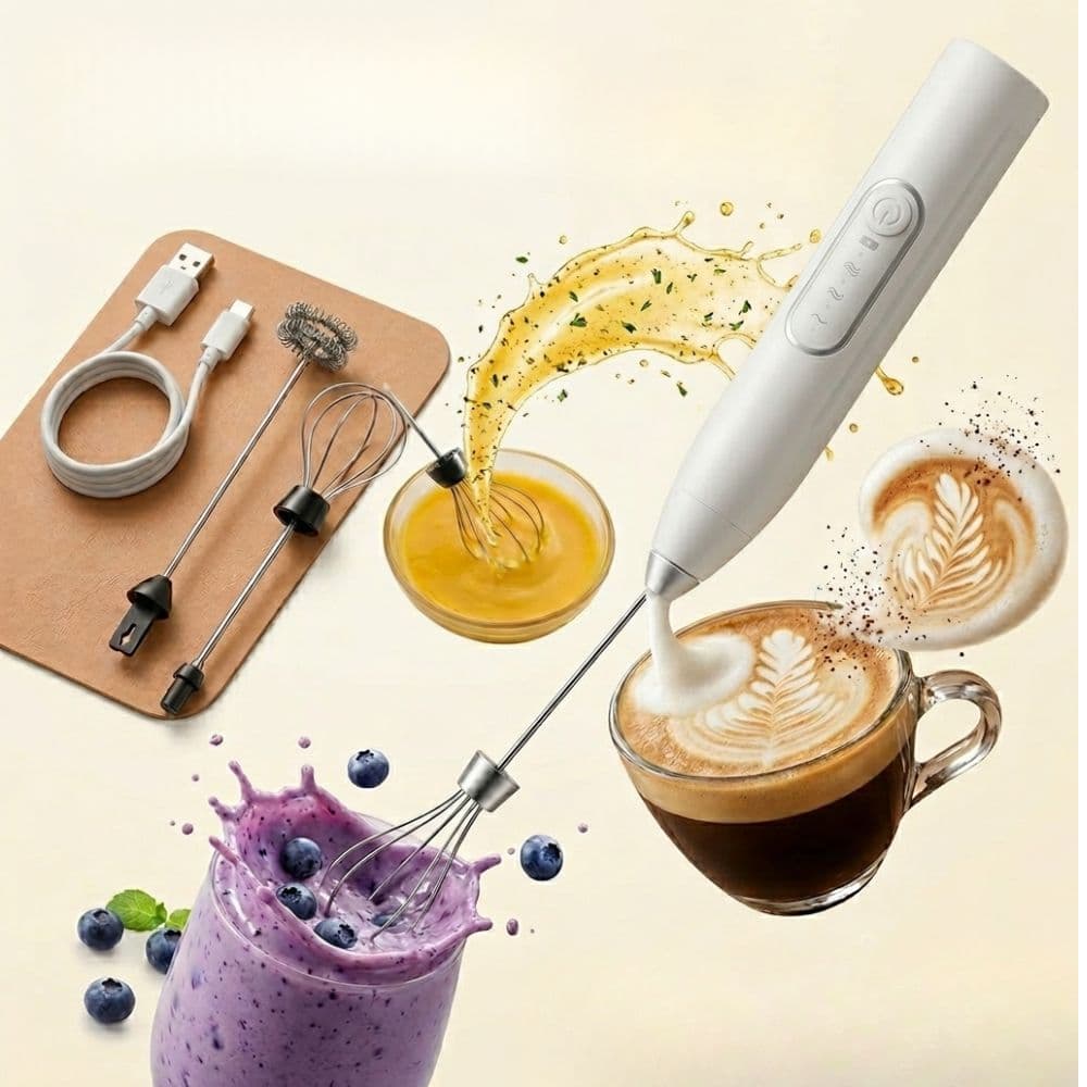 Mini Mixer Misturador De Mão Espumador De Leite Elétrico Portátil Batedor Potente Para Cozinha USB