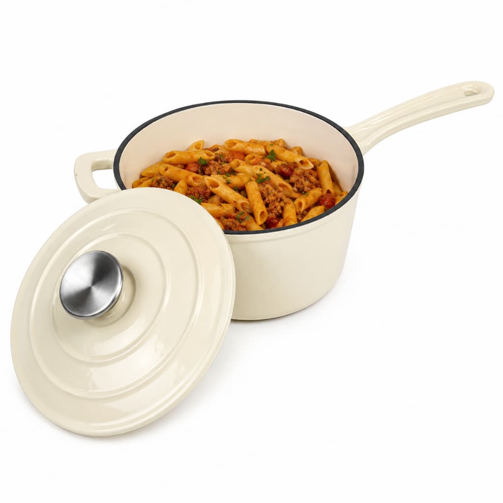 Panela Ferro Fundido Premium Creme Retém Calor Por Mais Tempo