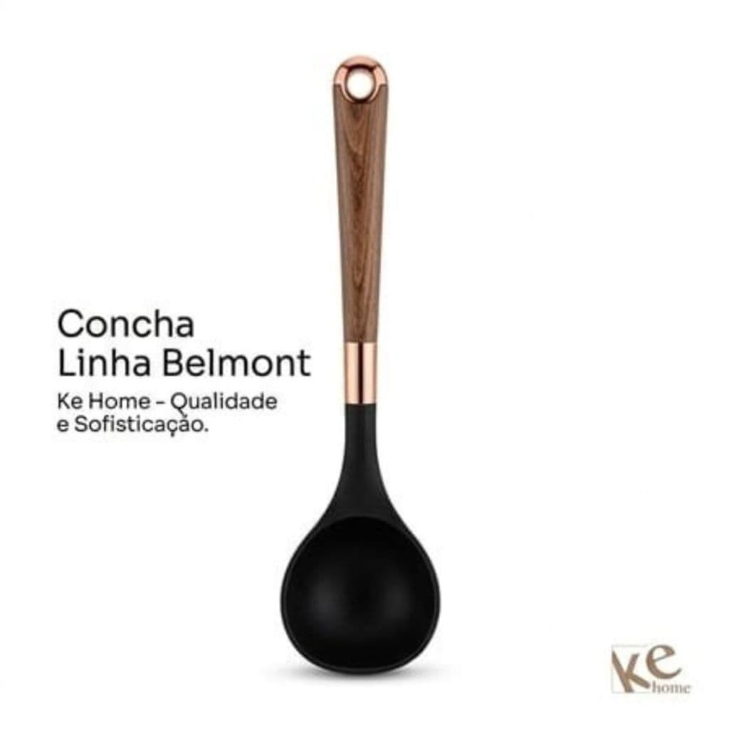 Concha de feijão espátula em silicone detalhes rose gold