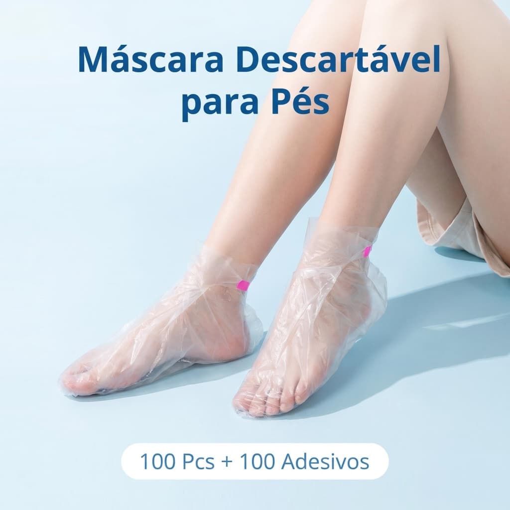 Kit 100 Capas Plásticas para Pés + 100 Adesivos para Hidratação