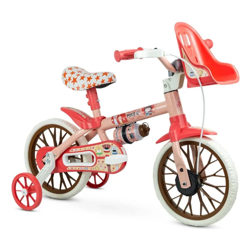 Bicicleta Infantil Nathor Aro 12 Pets Rodinhas de Segurança