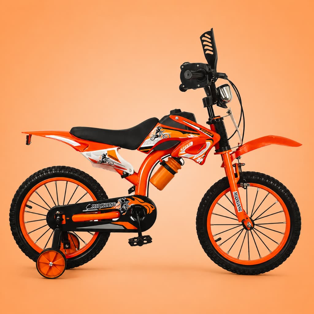 Bicicleta Motocross Infantil Aro 20 | 7 a 12 Anos LED + Pneu Grosso + Rodinhas + Freio V-Brake Completa