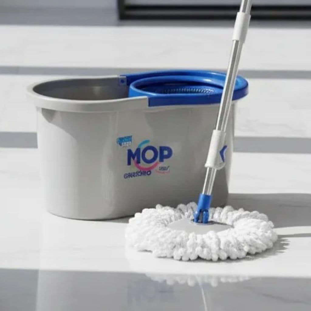 Mop Giratório 360 Graus Com Balde Duplo Capacidade Alta Limpeza Sem Esforço