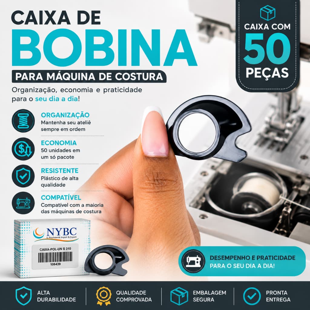 Caixa de Bobina para Maquina de Costurar 50 Unidades  -  Chai