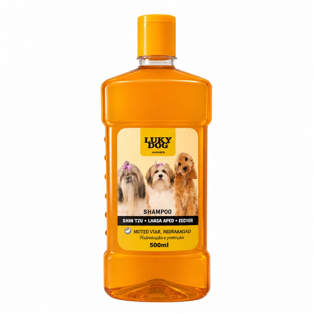 Kit 3 Shampoo Pet Lucky Dog 500ml Shih Tzu Lhasa Apso Cocker Maciez