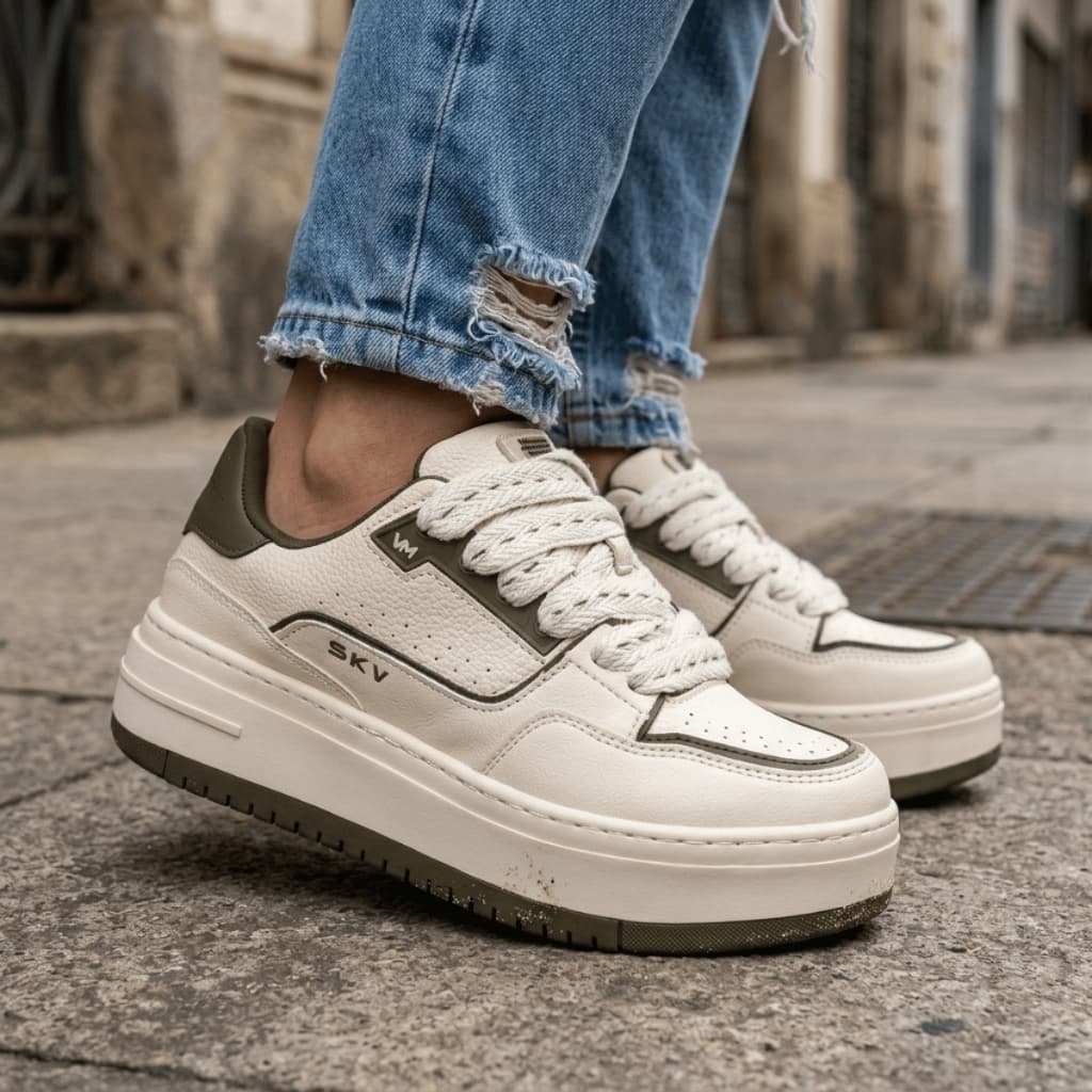 Tênis Via Marte Feminino Casual Urbano Moderno Sneekers Cadarço Antiderrapante 30600518 Original