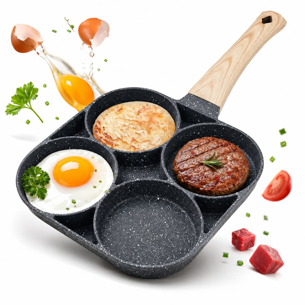 Frigideira Multifuncional Antiaderente 4 Em 1 Ovos Hambúrguer Panqueca
