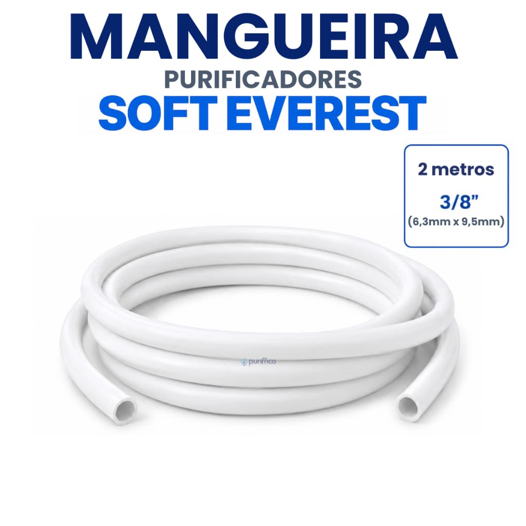 2 metros Mangueira Purificador Soft Everest Atóxica 3/8" 9,53mm Branca