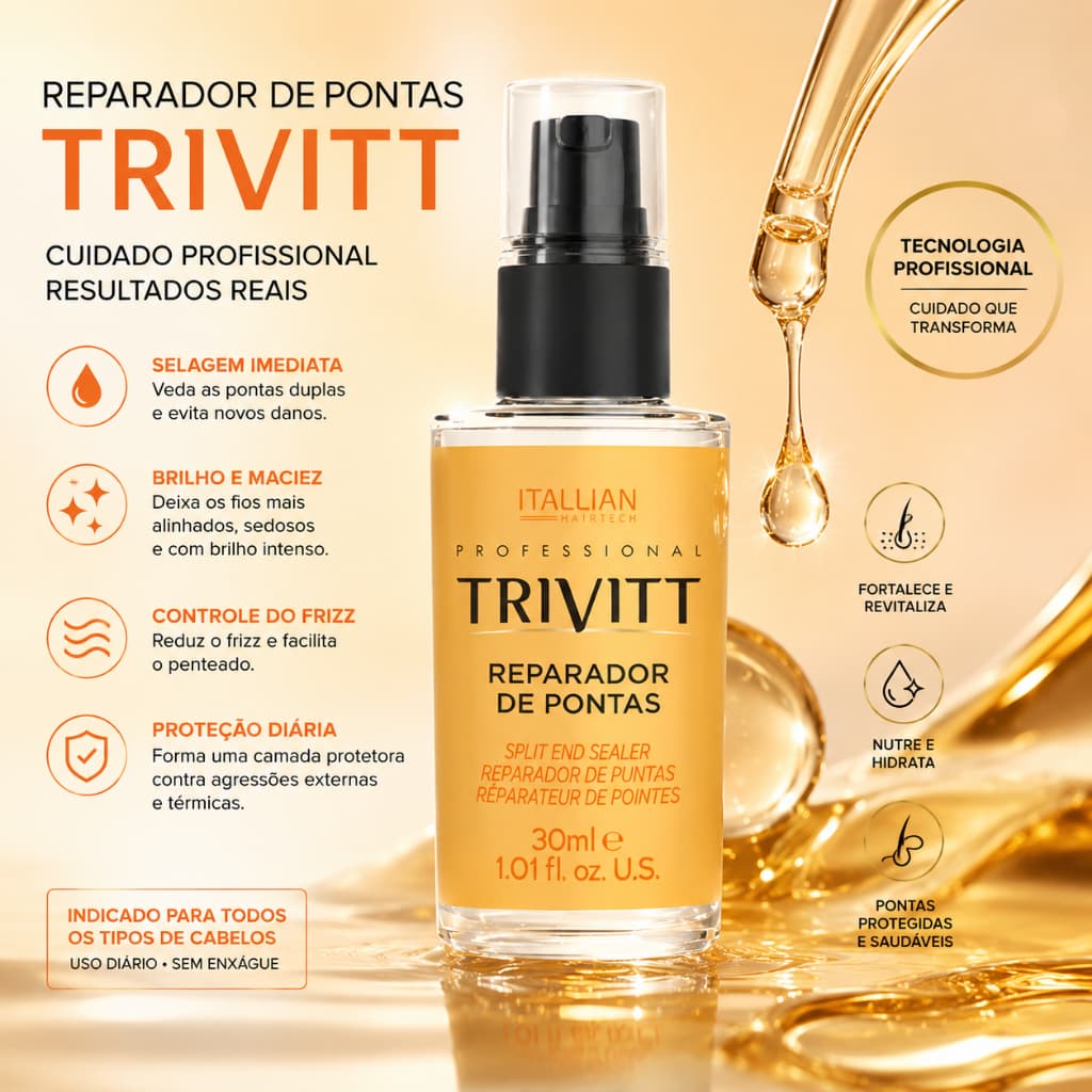 Trivitt Reparador de Pontas Com Filtro Capilar Solar 30ml