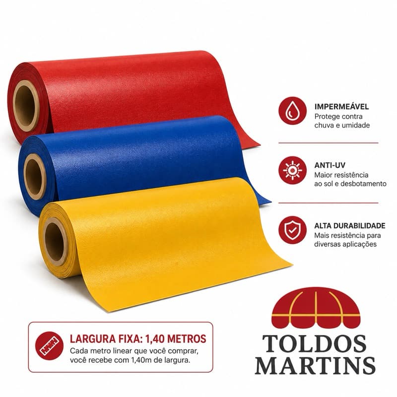 Lona para toldo 0,35 mm metro linear | imperneável com proteção UV