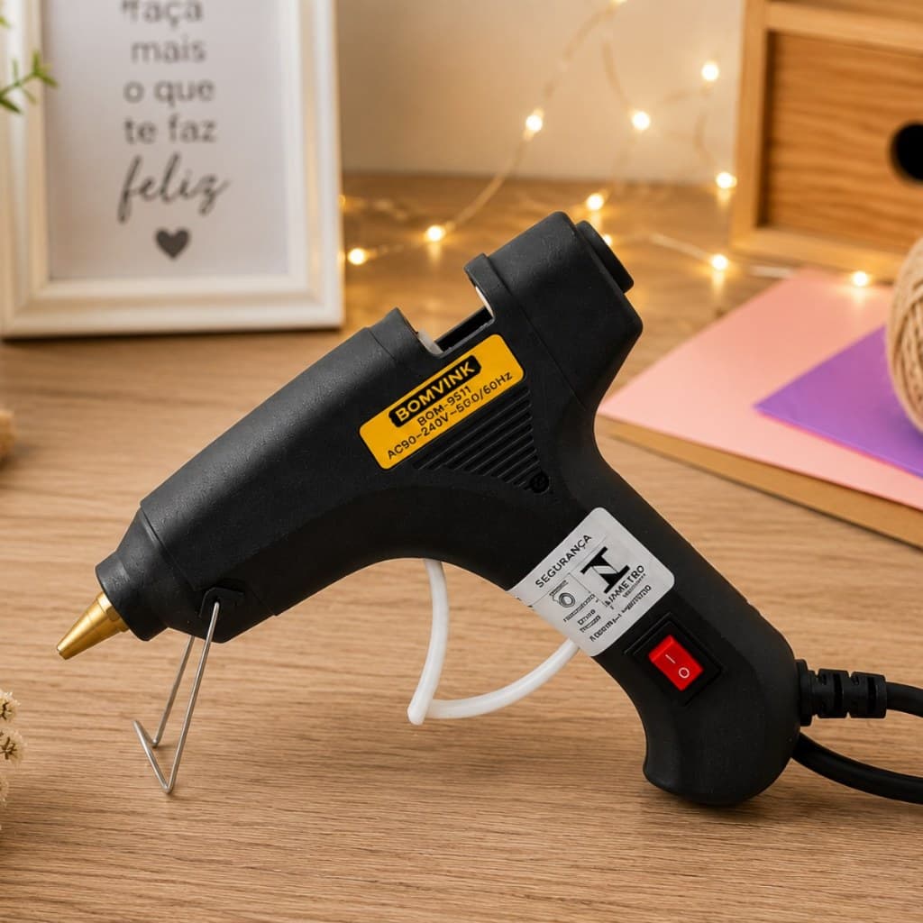 Pistola Aplicadora de Cola Quente Bivolt 40W Bomvink para Artesanato, Reparos e Trabalhos Manuais Premium