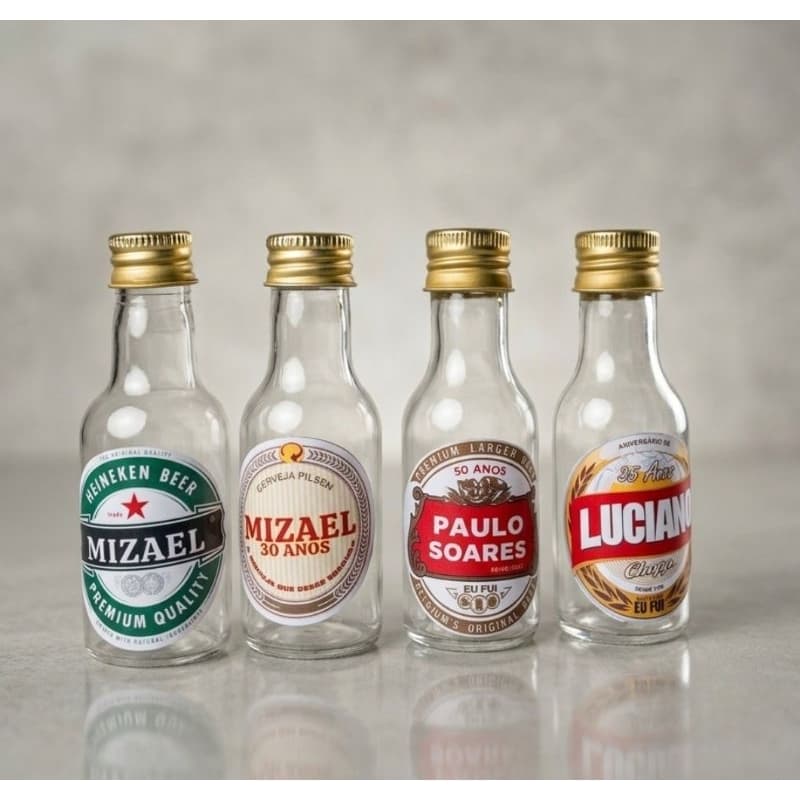 kit de até 50 Mini Garrafinha de 50ml Personalizada  chá bar boteco, Alta Qualidade Lembrancinha Casamento Aniversário