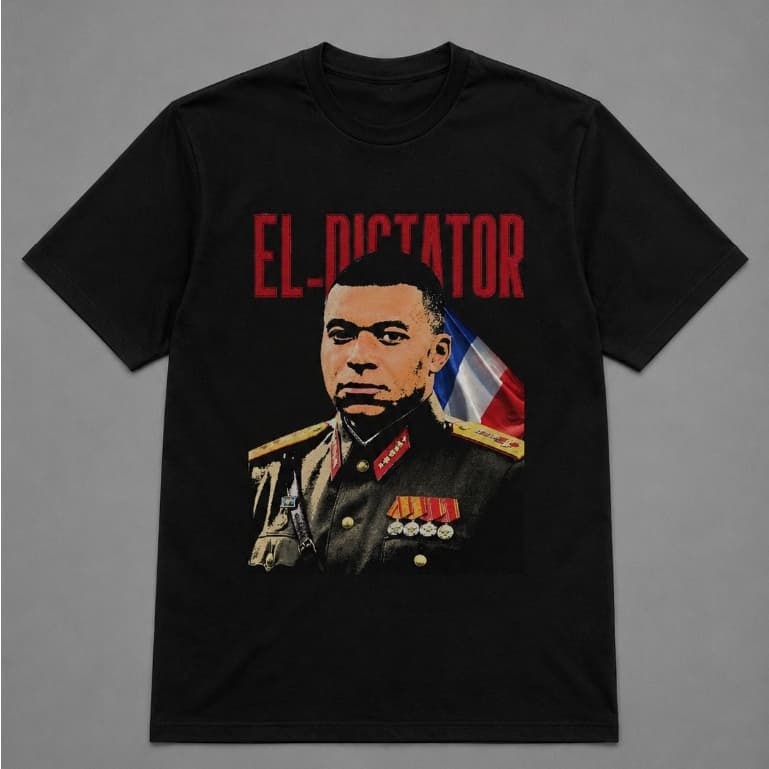 Camiseta Mbappe Coronel General Algodão Kylian Estampado Casual Engraçada França Meme Futebol Copa Unissex