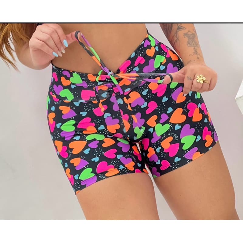 Short Academia Oncinha Poá Estampas Moda Fitness Treino Gym Blogueira Malhar Correr Trilha Crosfit Fit Look Estampados