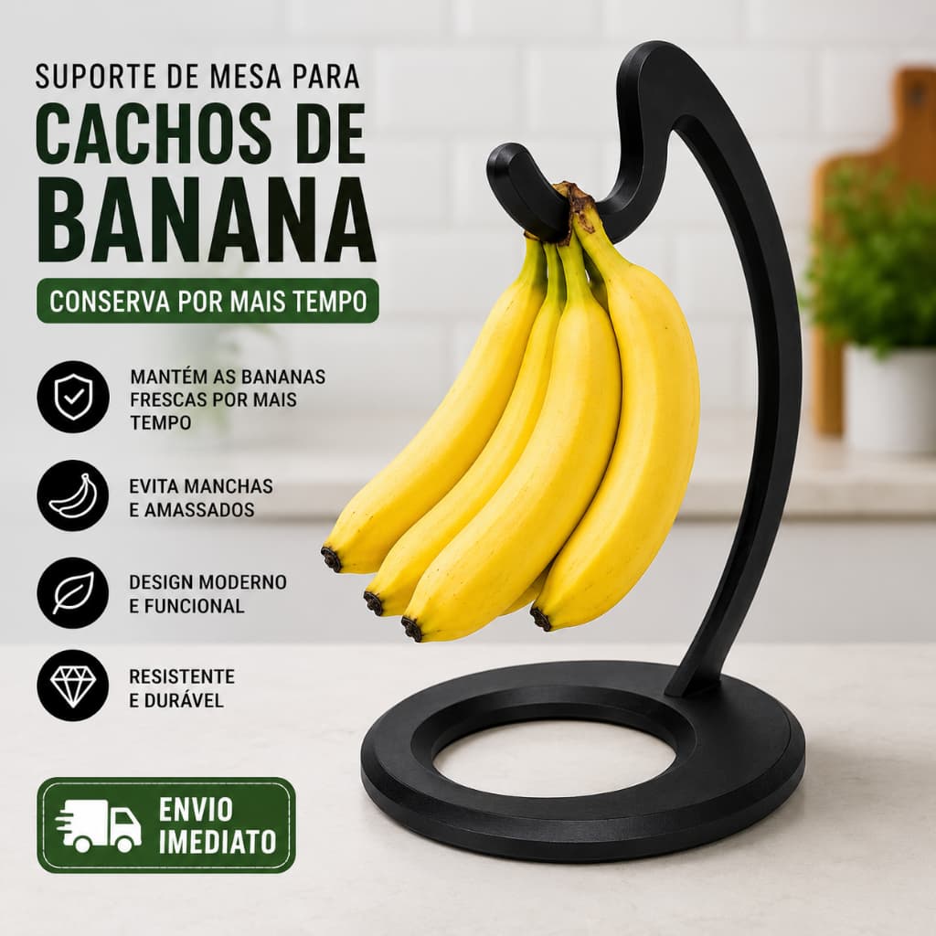 Suporte De Mesa Para Cachos De Banana -  Design Minimalista e Decorativo - Conserva Por Mais Tempo