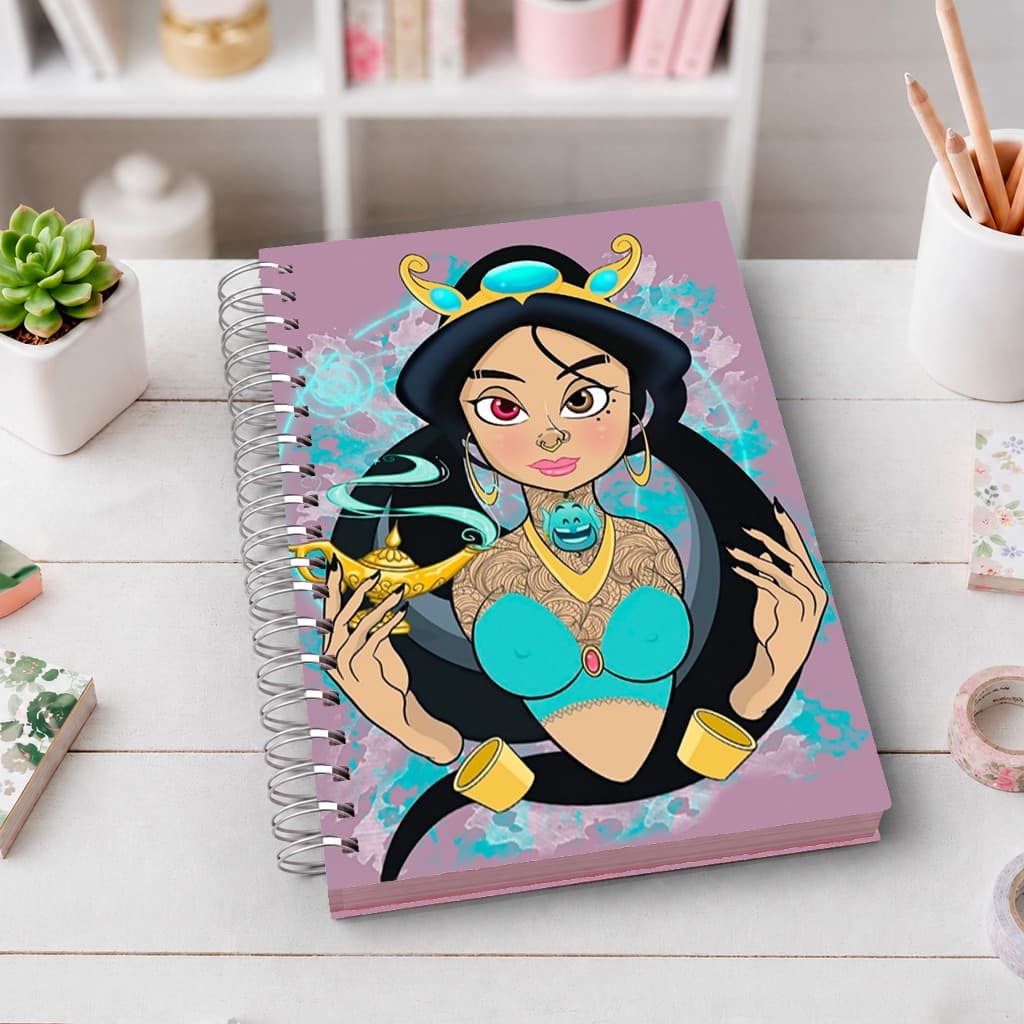Caderno Jasmin do Aladin | Capa Dura Premium | Wire-O | 80 Folhas | Ideal para Estudos