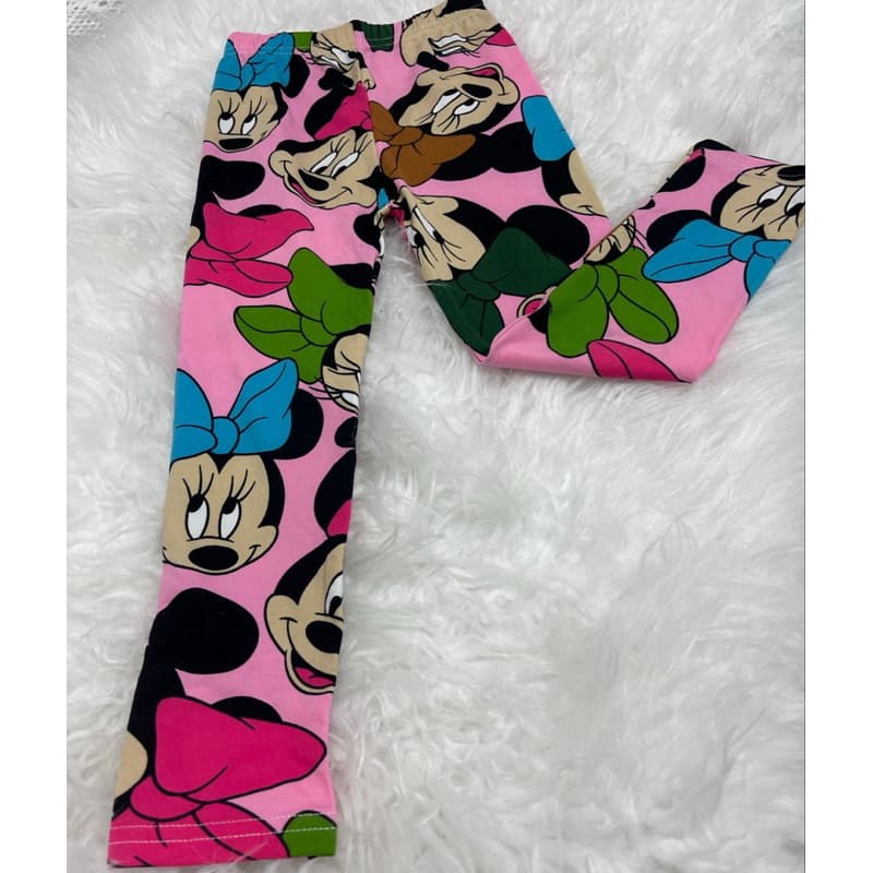 💖 Calça Legging Infantil Minnie Importada Feminina Rosa Tamanho 10