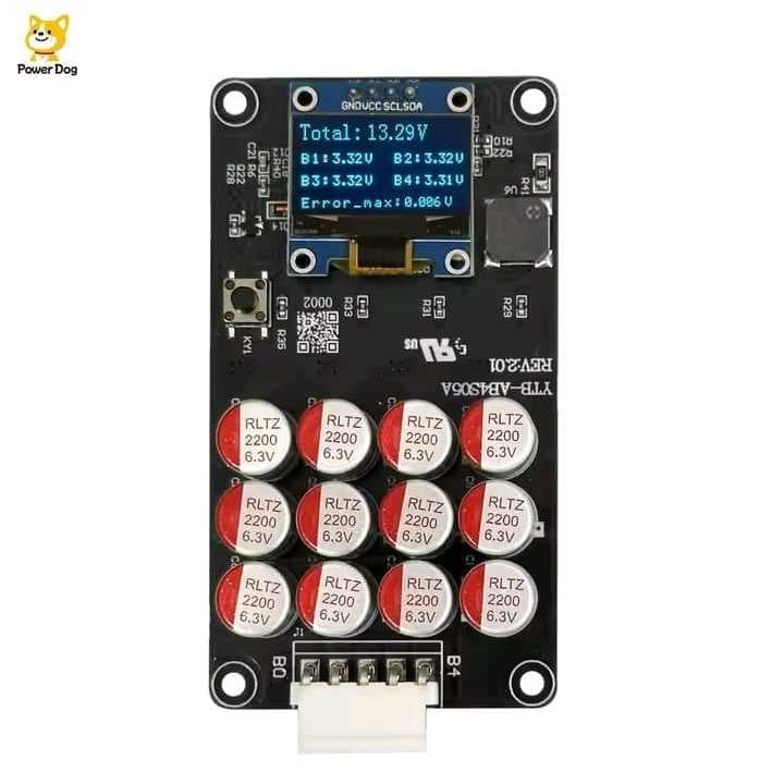 Balancer 5A 4S Power Active  12V Li-ion/Lifepo4/NCA Equipado com Tela OLED Capacitor Balanceamento som