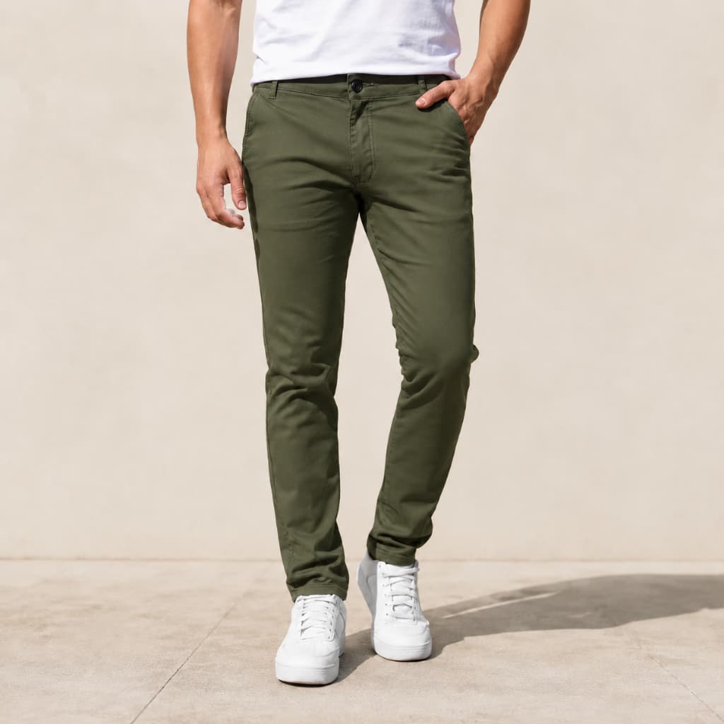 Calça Sarja Masculina Premium Elastano Conforto Flexível Caimento Ajustado Estilo Moderno Homem