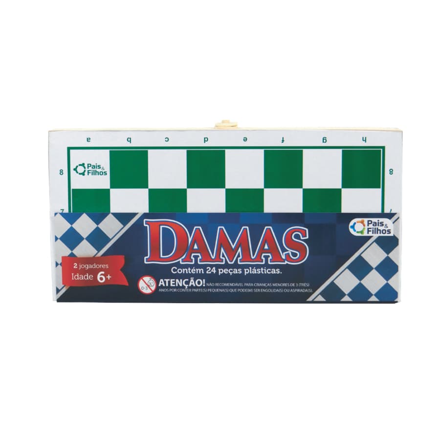 Jogo de Damas Clássico 24 Peças com Tabuleiro Dobrável | Jogo de Estratégia 2 Jogadores 6+ Anos