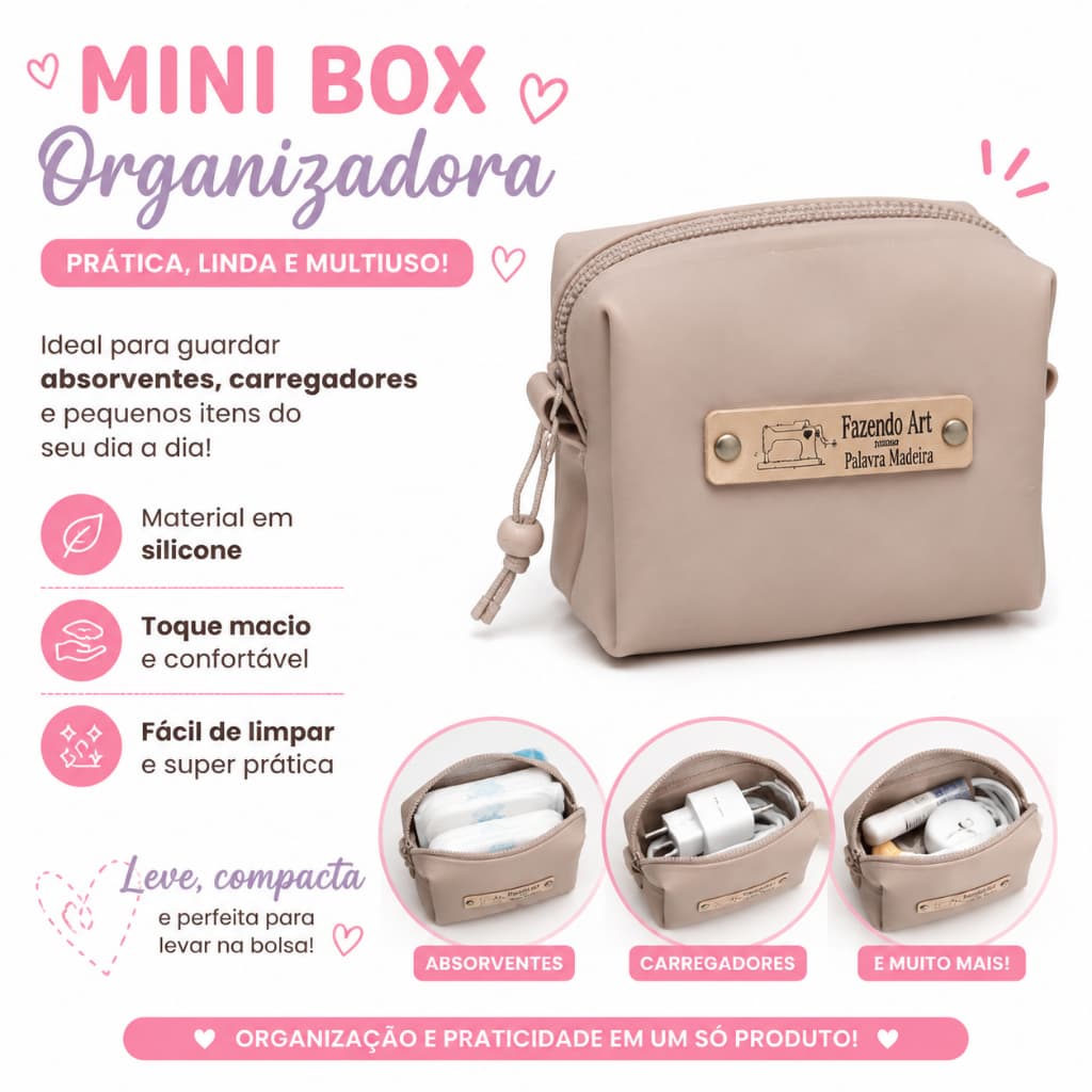 Kit 10 unid. Mini Box Necessaire  - Lembrancinha