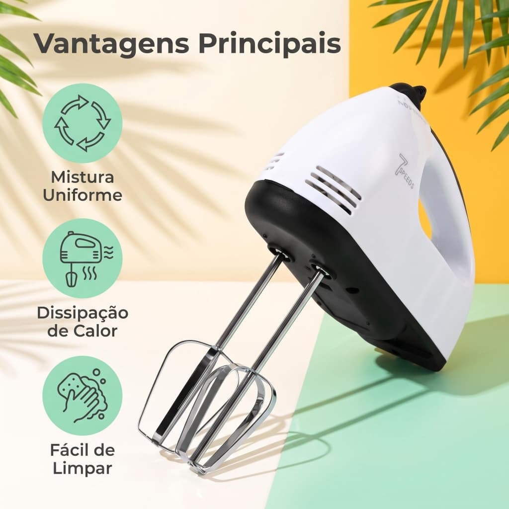 Aparelho Batedor de Mão 7 Velocidades 110V Profissional para Chantilly e Massas de Bolo