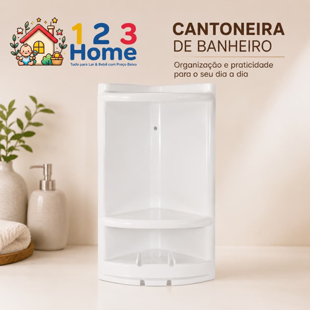 Cantoneira de Banheiro Metasul Organizador Porta Shampoo, Cremes e Sabonetes