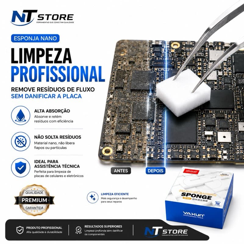 Esponja Nano Yaxun para Limpeza de Placas de Celular e Eletrônicos YX-227