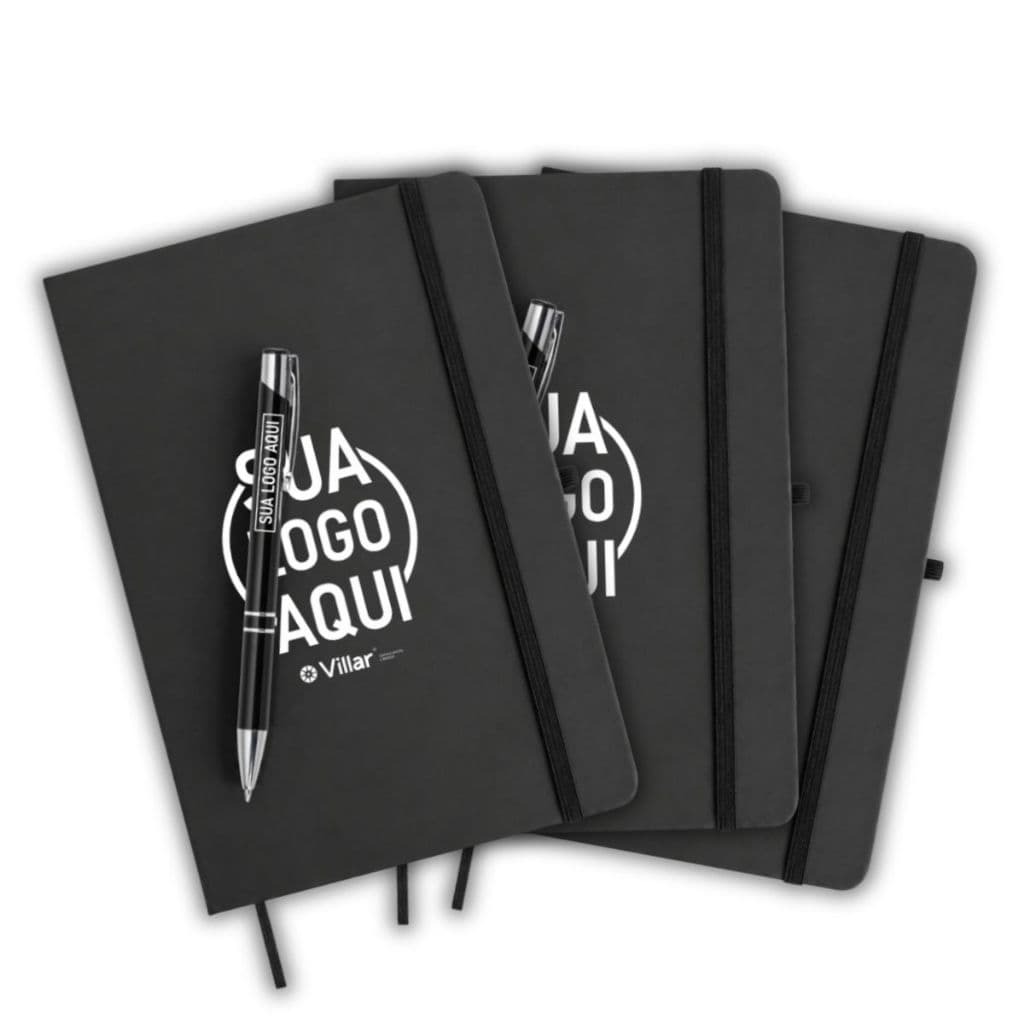 Kit 100 Executivo Corporativo Moleskine A5 Caneta de Metal Personalizado
