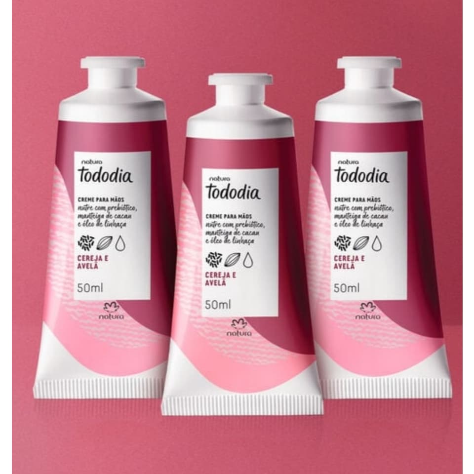 Combo 03 Hidratantes de Mãos Cereja e Avelã Tododia 50 ml cada ( ORIGINAL )