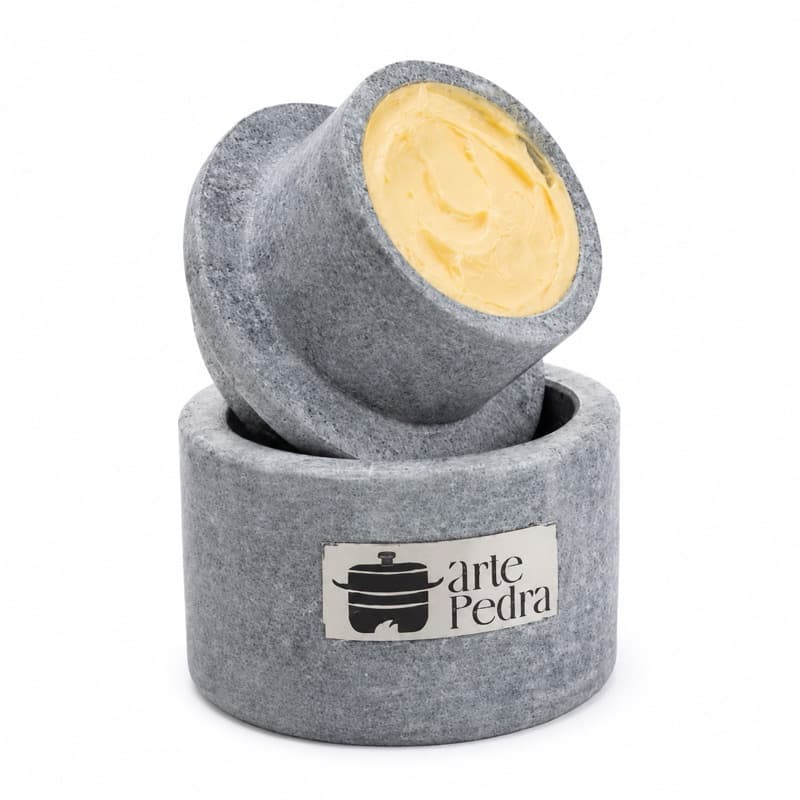 mantegueira francesa exclusiva porta manteiga de pedra sabão resistente premium
