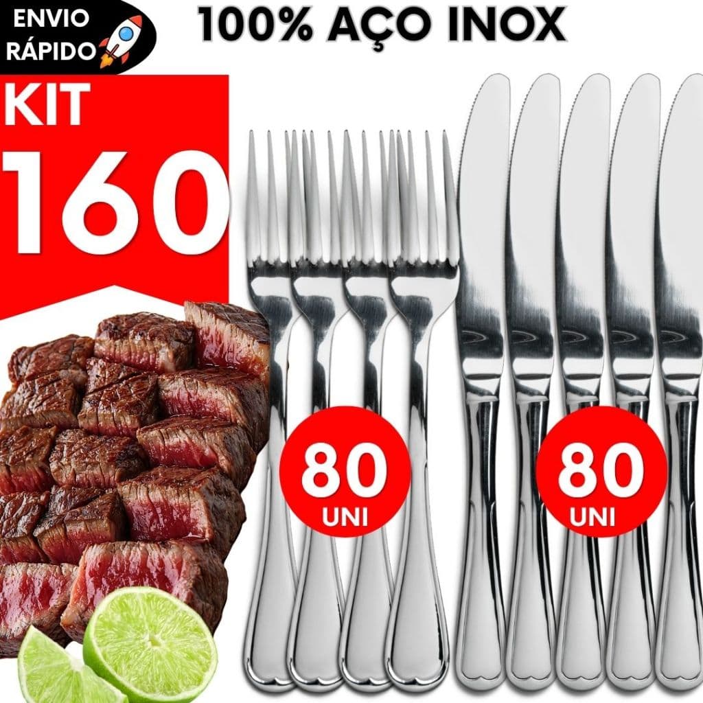 Jogo Talheres Aço Inox Talher Pousada Buffet Bares Restaurante Lanchonete Padaria Doceria