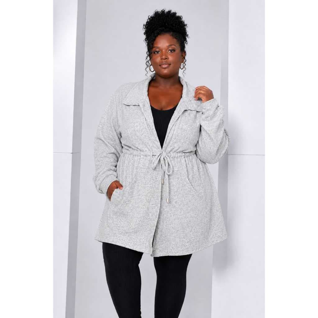 Cardigan casaco parka plus size