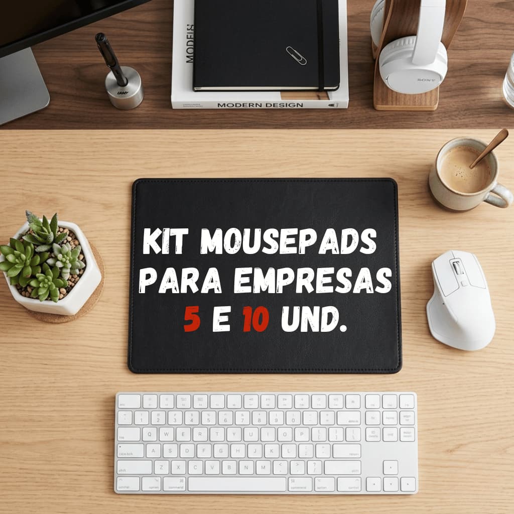 Mousepad 20x15cm - KITS com 5 E 10 UN | Personalizado com sua logo - Empresas, Brindes e Escritórios
